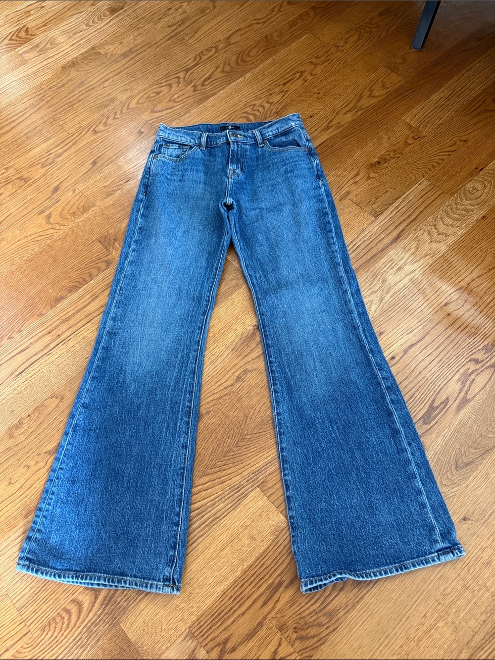 7 For All Mankind Spencer Flare Jeans Jasper Wash Size 27 Mid Rise Stretch